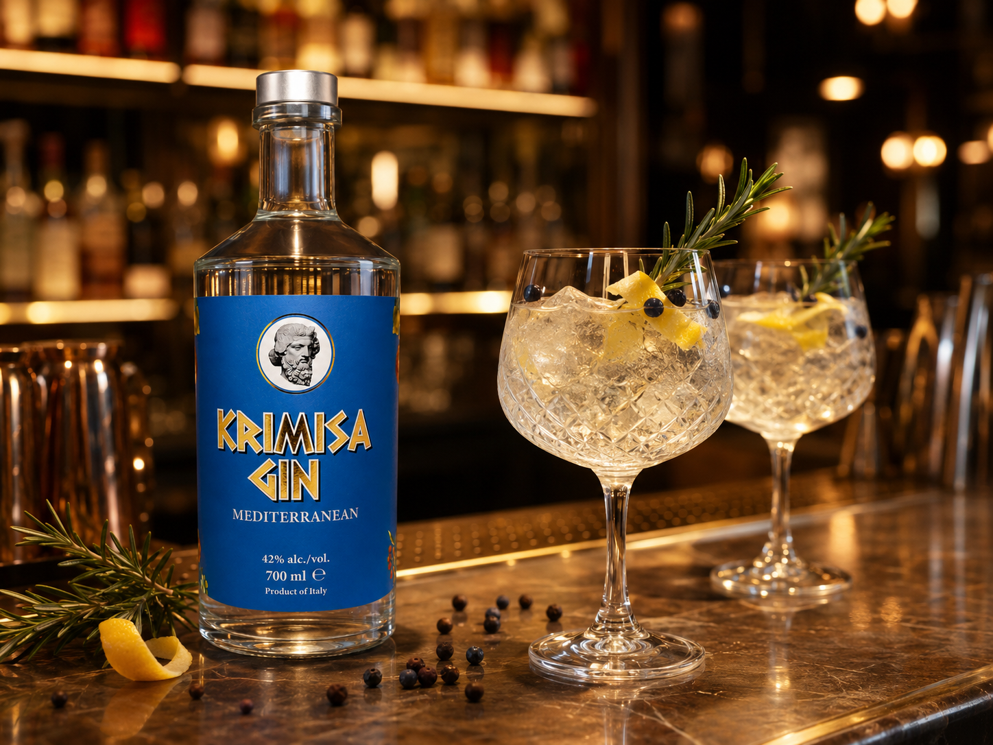 Krimisa Gin per cocktail bar